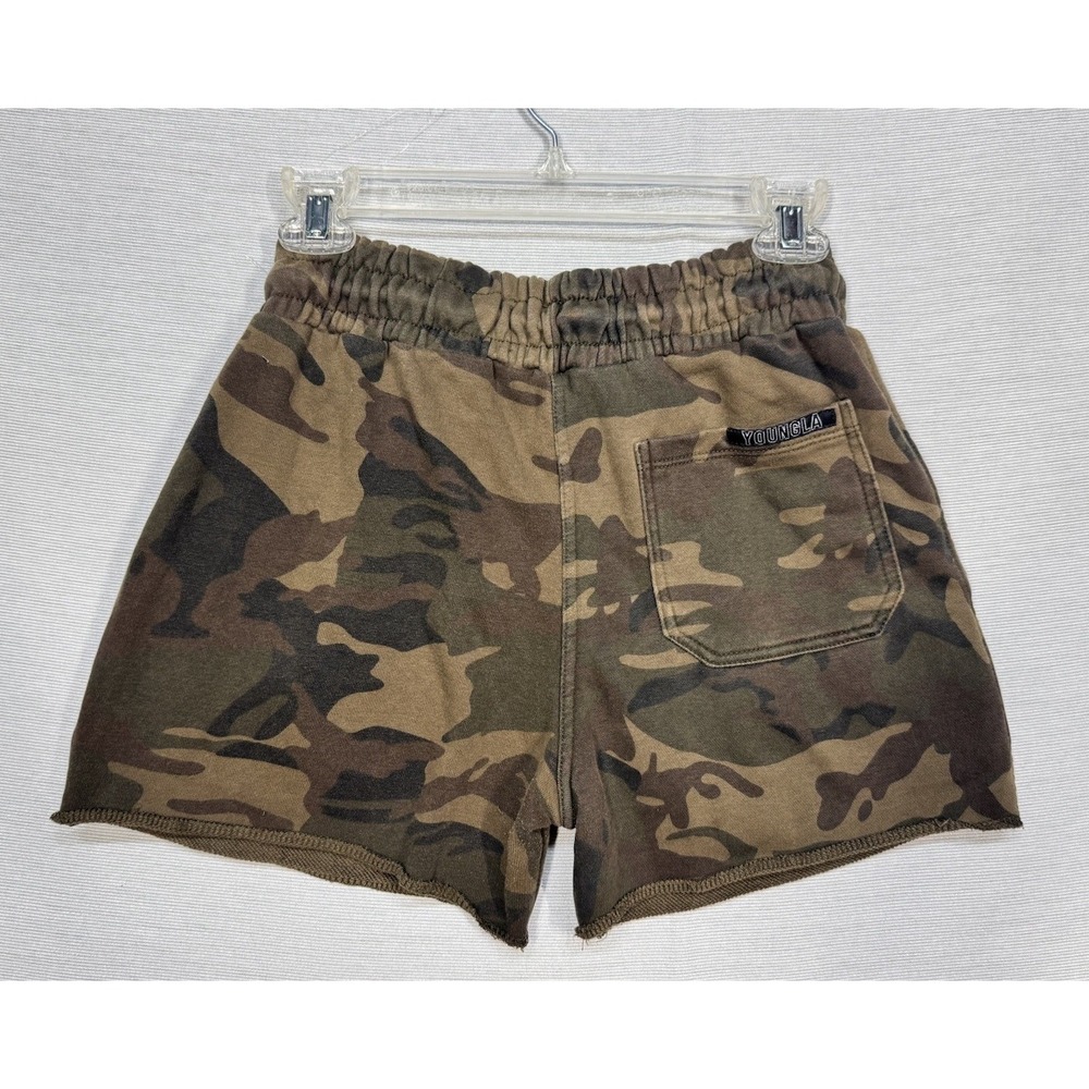 YoungLA Mens Lounge Short Sz M Green Camo Running Gym Workout 4" Ins - Picture 10 of 16